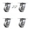 Service Caster 4 Inch V Groove Semi Steel Caster Set with Roller Bearings and Swivel Locks SCC SCC-35S420-VGR-BSL-4 - alternate 1